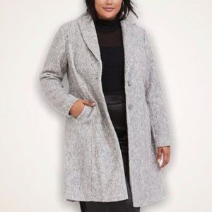 Torrid Marled Light Grey Hacci A-Line Coat